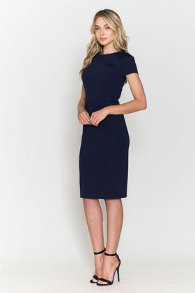 Poly USA 8774 Fitted Short Sleeve Cocktail Dress