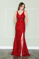 Poly USA 8872 Fitted Sleeveless Sequin Gown