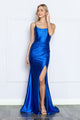 Poly USA 9250 Fitted Sleeveless Slit Gown