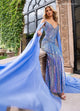 Rachel Allan 50318 Fitted V-Neck Cape Slit Gown