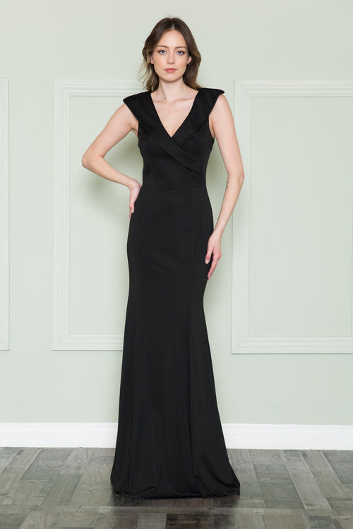 Poly USA 8726 Fitted V-Neck Jersey Gown