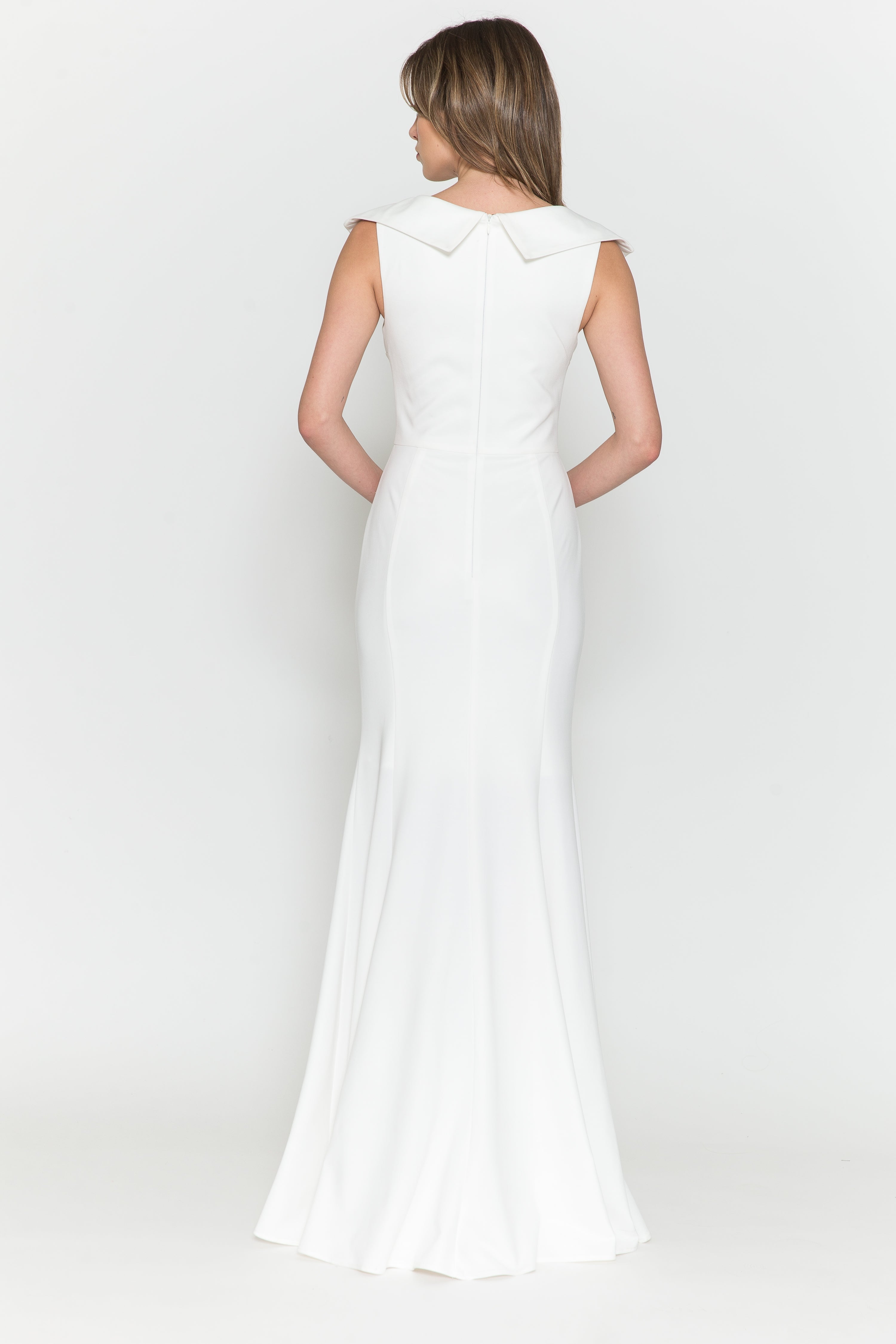 Poly USA 8726 Fitted V-Neck Jersey Gown