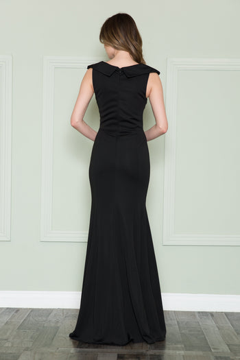 Poly USA 8726 Fitted V-Neck Jersey Gown