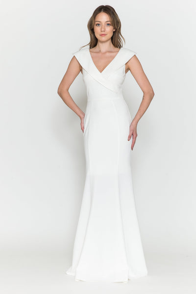 Poly USA 8726 Fitted V-Neck Jersey Gown