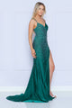 Vestido ajustado con escote en V y diamantes de imitación de Poly USA 9144