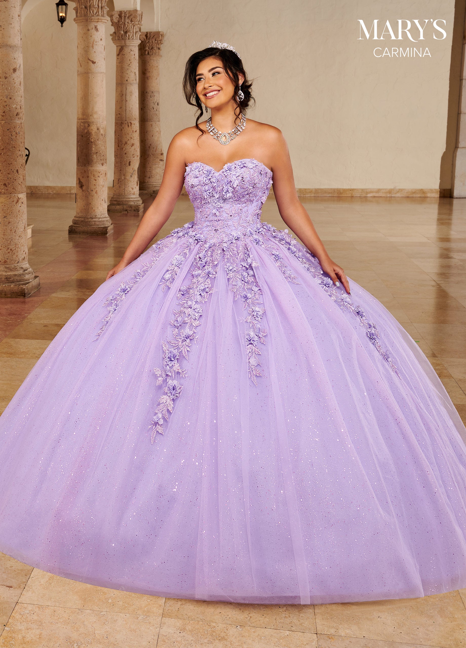Mary's Bridal MQ1092 Floor Length Sleeve Quinceanera Dress