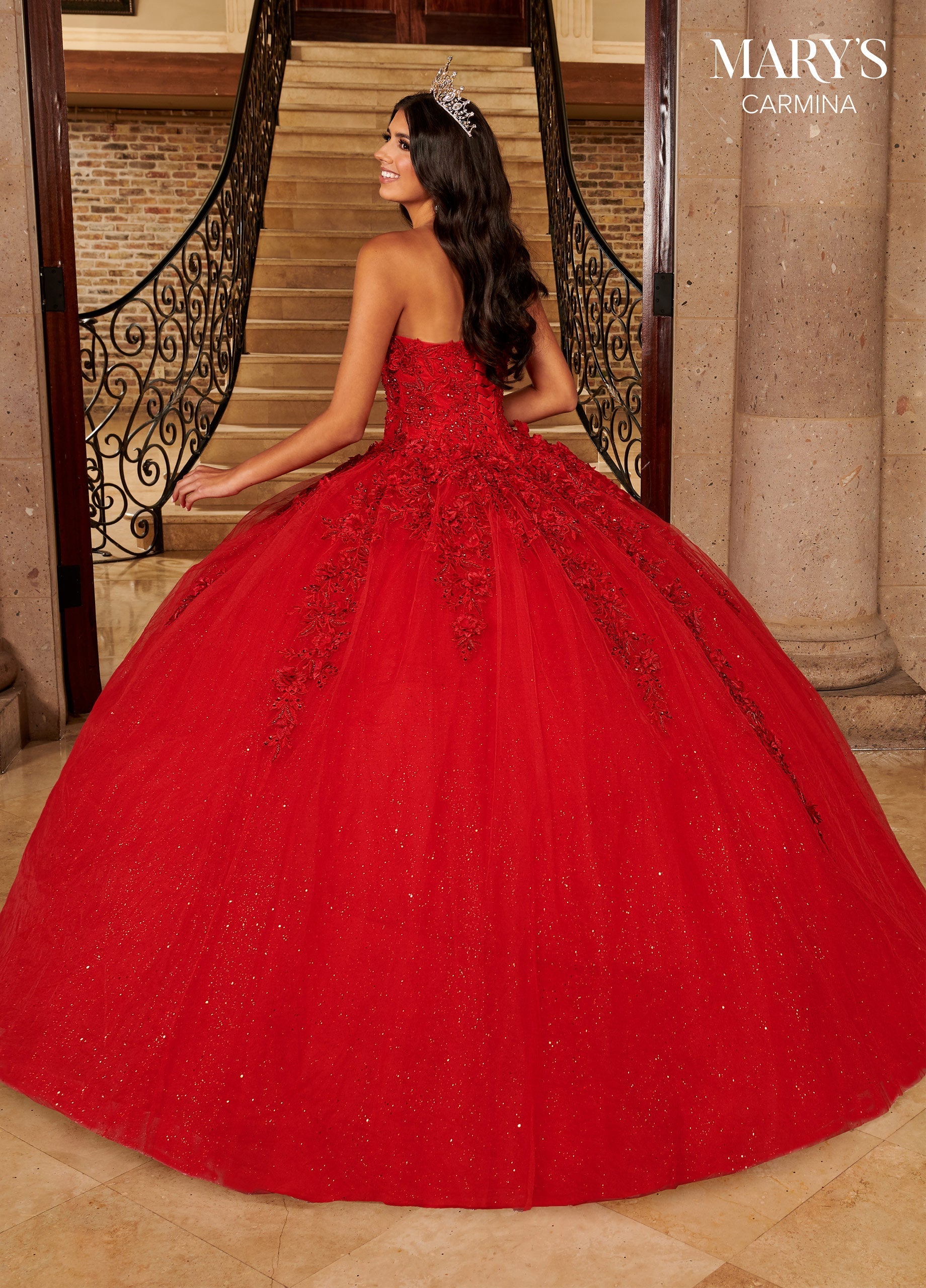 Mary's Bridal MQ1092 Floor Length Sleeve Quinceanera Dress