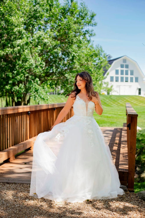 Floral Applique Sleeveless Bridal Gown by GLS Gloria GL3269 - Long Formal Dresses