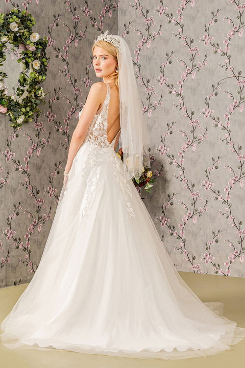 Floral Applique Sleeveless Bridal Gown by GLS Gloria GL3269 - Long Formal Dresses
