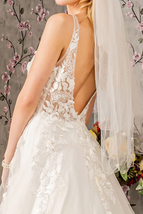 Floral Applique Sleeveless Bridal Gown by GLS Gloria GL3269 - Long Formal Dresses