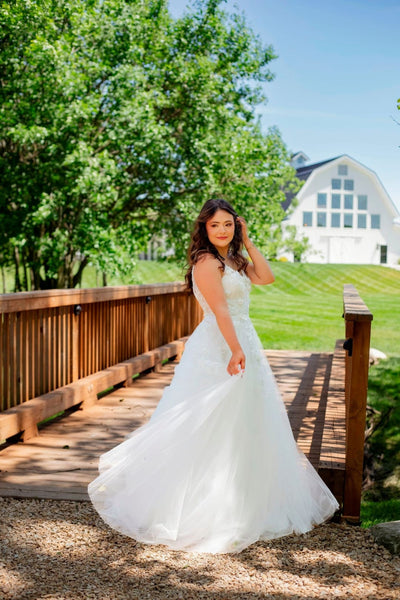 Floral Applique Sleeveless Bridal Gown by GLS Gloria GL3269 - Long Formal Dresses