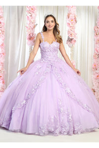 Floral Ball Quinceanera Gown - LILAC / 4