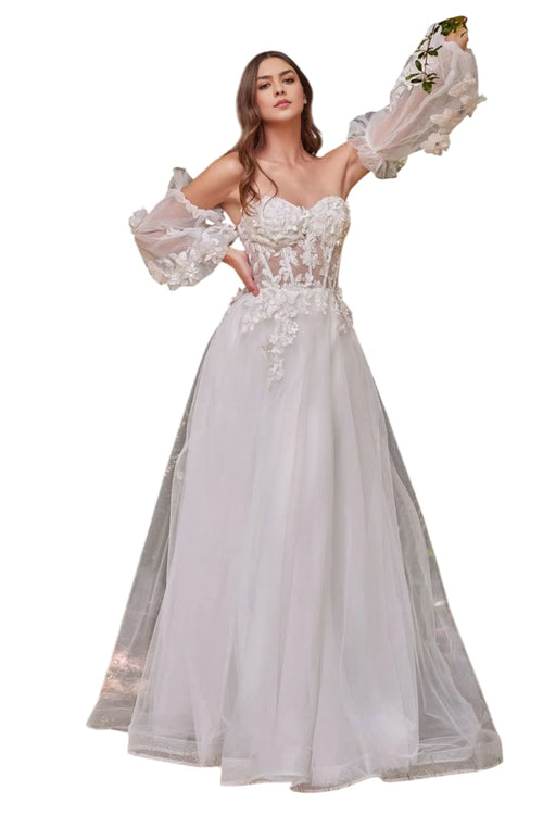 Floral Corset Wedding Gown 2025 Elegant Bridal Dress - OFF WHITE / 4 - Dress