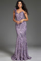 Floral Embellished Fitted One Shoulder Gown by Jovani 37634 - Long Formal Dresses
