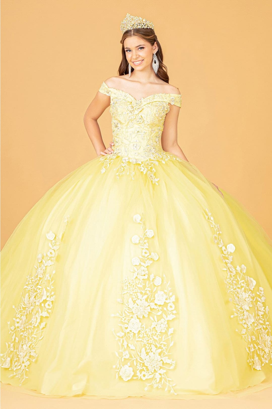 Lace Sweet 16 Dresses Yellow Sweet 16 Birthday Party Dress In