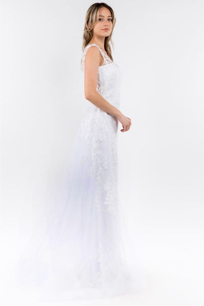 Floral Embroidered Overskirt Gown by Elizabeth K GL1920 - Long Formal Dresses