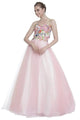 Floral Lace Sweetheart Long Formal Gown 2025 Elegant Evening Dress - Blush / 2 - Prom