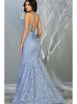 Floral Mermaid Evening Gown