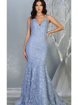 Floral Mermaid Evening Gown
