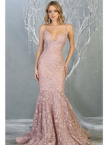 Floral Mermaid Evening Gown