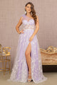 Floral One Shoulder Feather Gown by GLS Gloria GL3134 - XS / Lavender - Long Formal Dresses