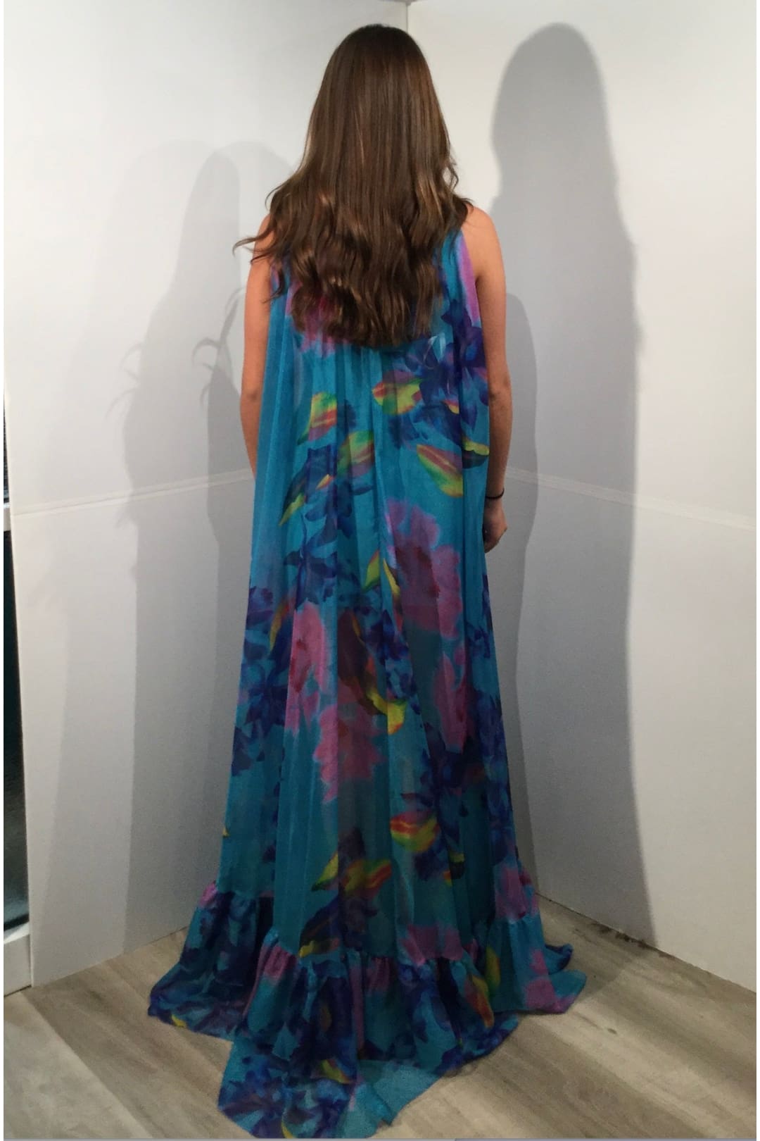 Floral Print Halter A-line Gown by Jovani 38721 - Long Formal Dresses