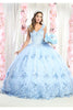 Floral Quinceañera Gown - BABY BLUE / 4