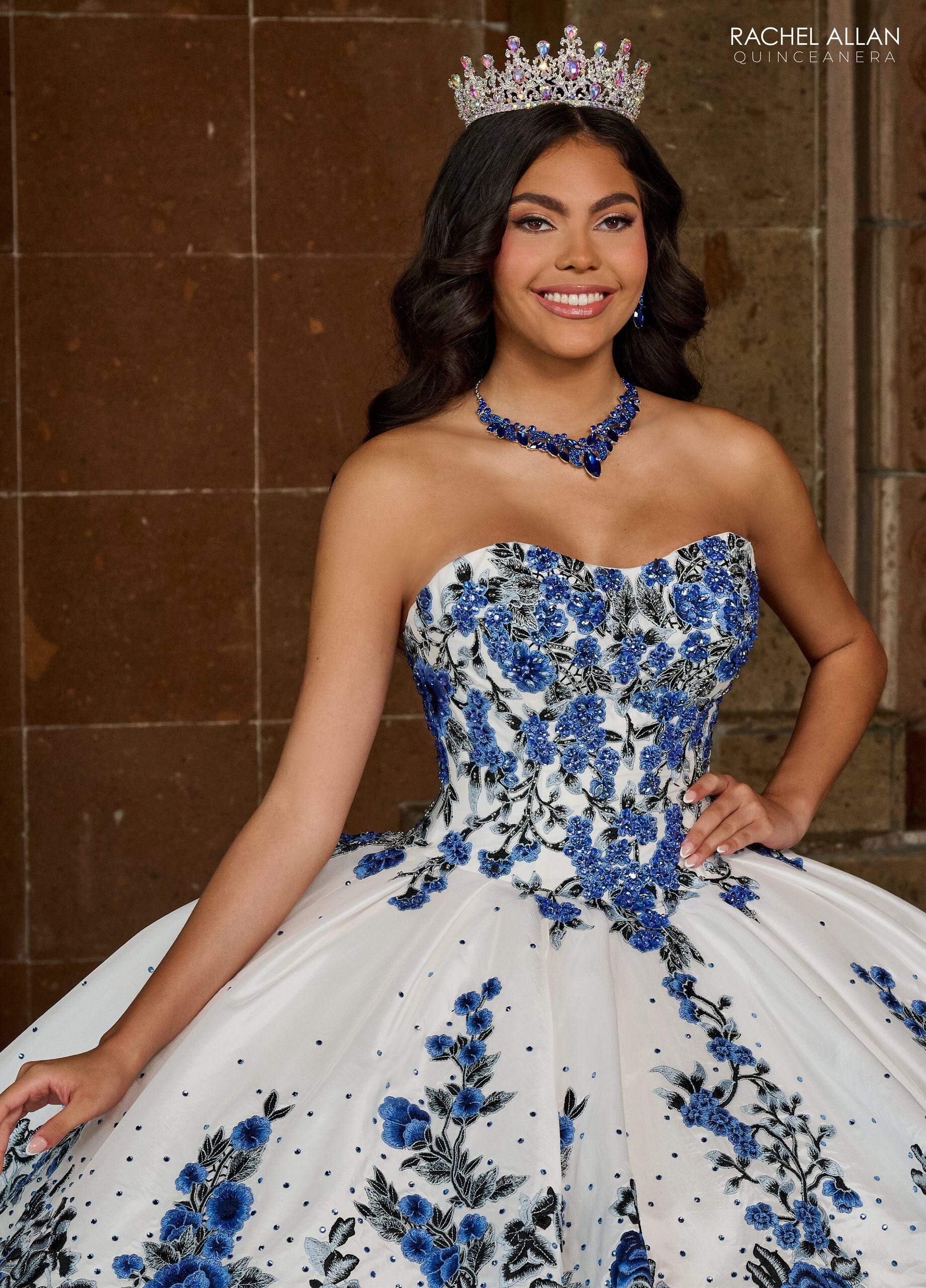 Rachel Allan RQ5002 Floral Tiered Lace Quinceanera Dress
