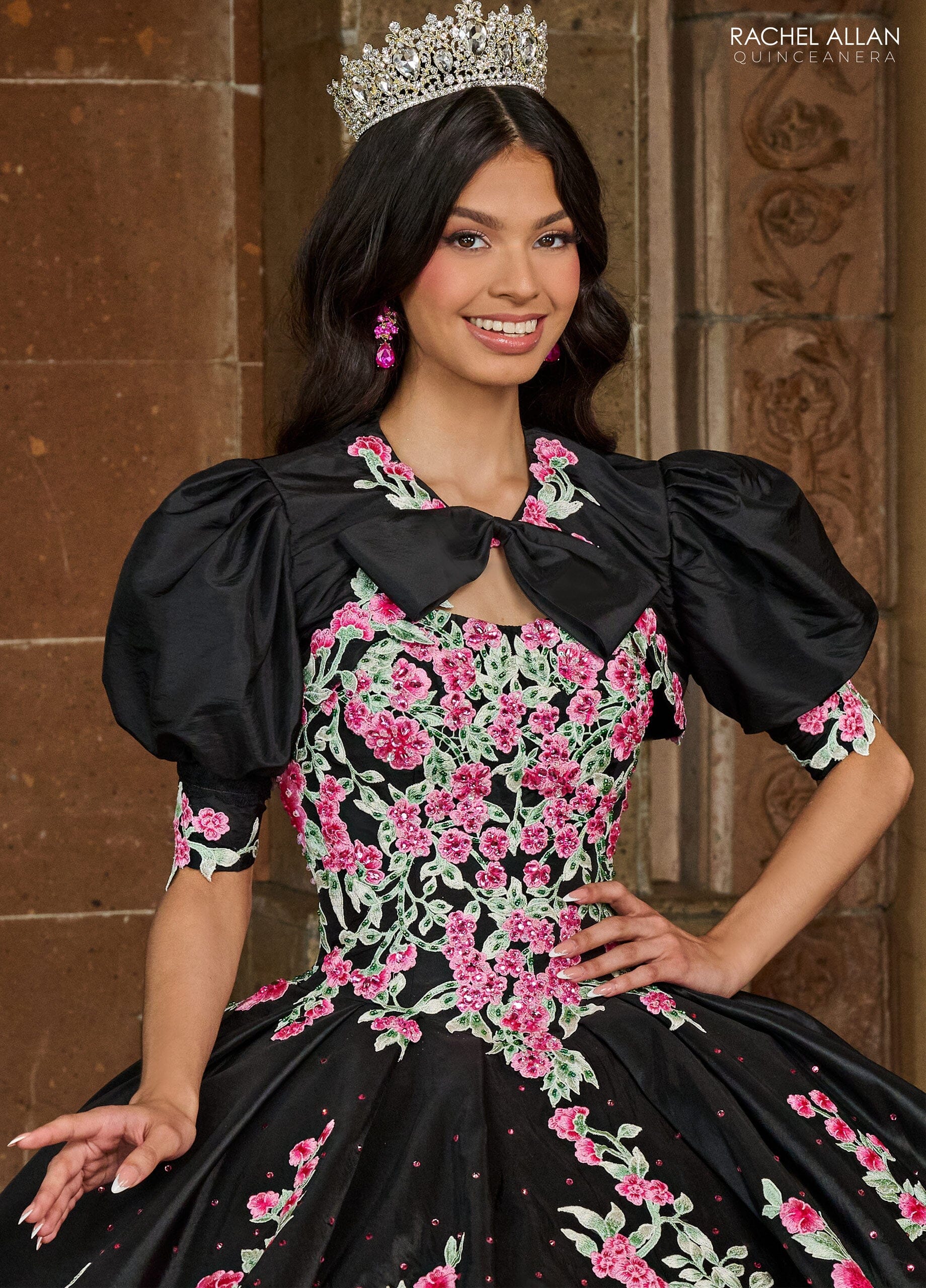 Rachel Allan RQ5002 Floral Tiered Lace Quinceanera Dress