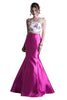 Floral Two-Piece Mermaid Gown 2025 Elegant Evening Dress - Prom