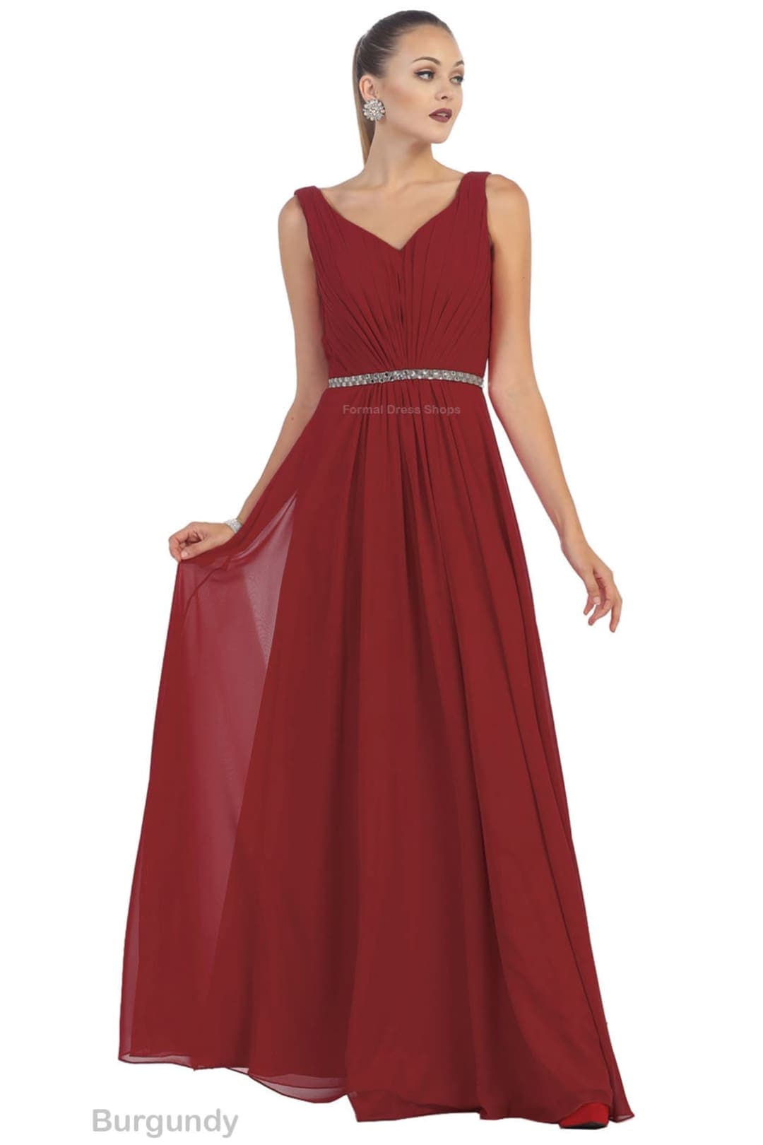 Flowy Dancing Gown - Burgundy / 4