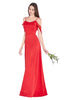 Flutter Sleeve Scoop Neck Gown 2025 Fitted Elegant Dress - Red / XS - Prom