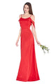 Flutter Sleeve Scoop Neck Gown 2025 Fitted Elegant Dress - Red / XS - Prom