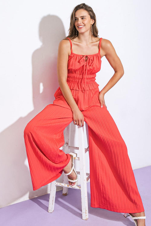 Flying Tomato CORAL RED JUMPSUIT