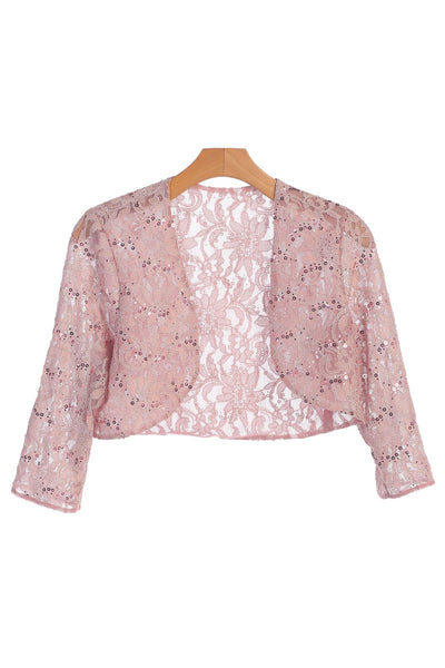 Formal Bolero Long Sleeve Lace Jacket - The Dress Outlet