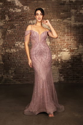 Great Gatsby Dress Womens Costume in Mauve Style RQ8197