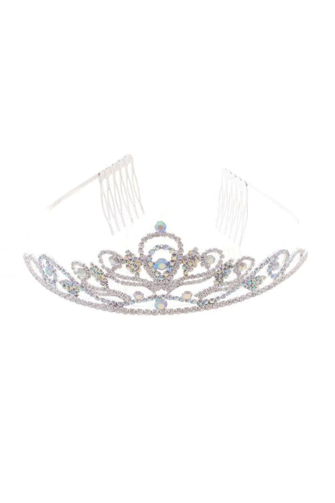 Formal Dress Shops T-1525 Quince Rhinestone Crown Tiara With Comb - Accessories