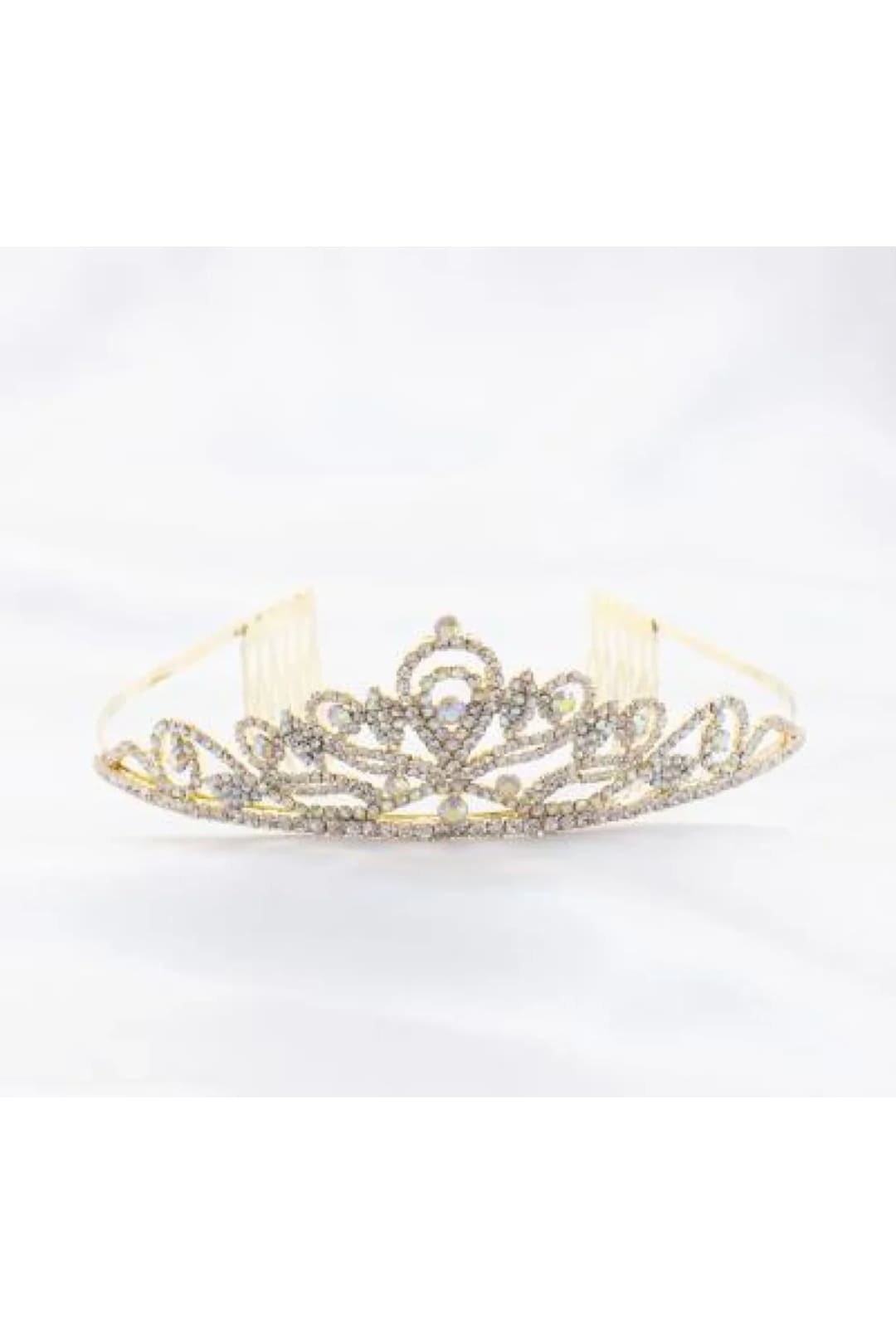 Formal Dress Shops T-1525 Quince Rhinestone Crown Tiara With Comb - Accessories