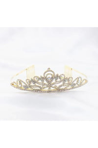 Formal Dress Shops T-1525 Quince Rhinestone Crown Tiara With Comb - Accessories