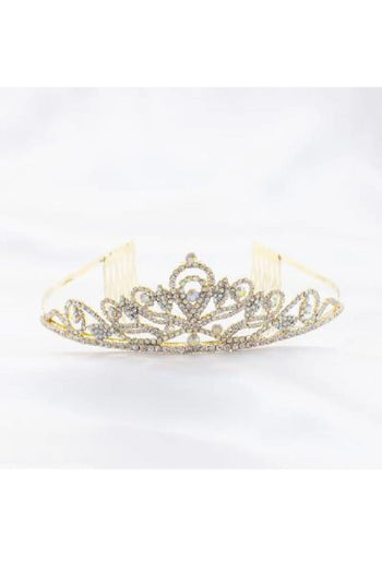 Formal Dress Shops T-1525 Quince Rhinestone Crown Tiara With Comb - Accessories