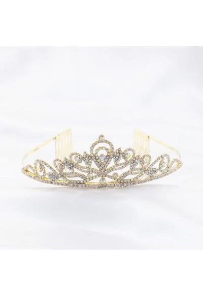 Formal Dress Shops T-1525 Quince Rhinestone Crown Tiara With Comb - Accessories