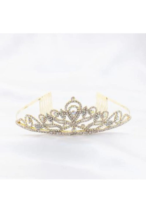 Formal Dress Shops T-1525 Quince Rhinestone Crown Tiara With Comb - Accessories