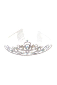 Formal Dress Shops T-1525 Quince Rhinestone Crown Tiara With Comb - Accessories