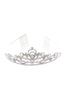 Formal Dress Shops T-1525 Quince Rhinestone Crown Tiara With Comb - Silver - Accessories