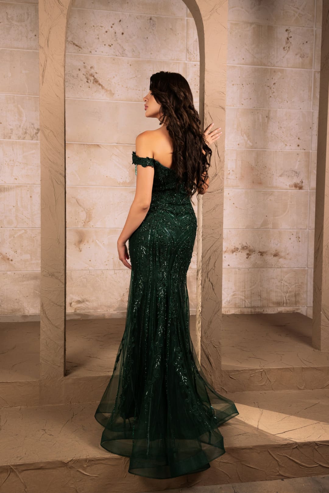 Formal Dress Short Sleeves Mermaid Prom Gown By Royal Queen RQ8157 - Dress