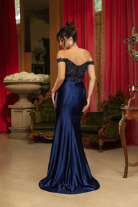 Formal Dress Sleeveless Ruched High Slit Gown By Royal Queen RQ8183 - Dress