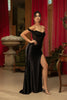 Formal Dress Sleeveless Ruched High Slit Gown By Royal Queen RQ8183 - Dress