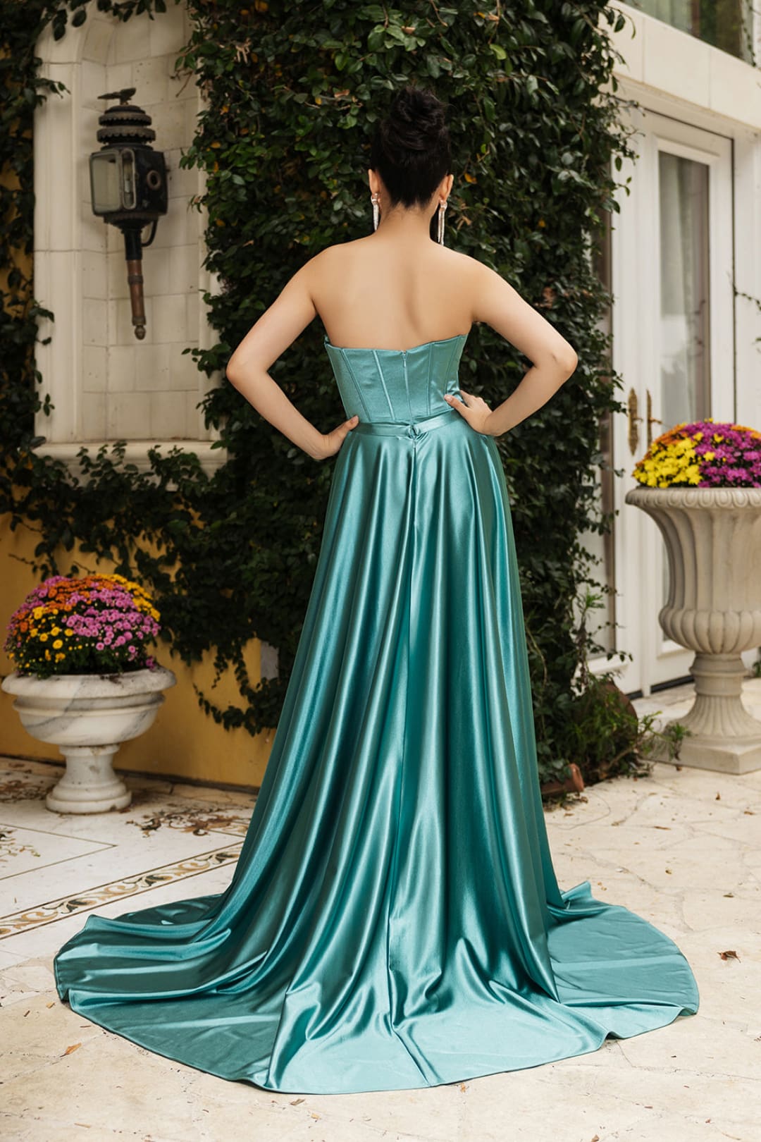 Formal Dress Strapless High Split A-Line Prom Gown By May Queen MQ2144 - Dress