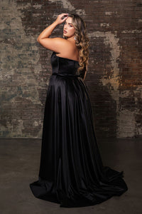 Formal Dress Strapless High Split A-Line Prom Gown By May Queen MQ2144 - Dress