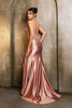 Formal Dress Strapless Sequin High Split Prom Gown By May Queen MQ2140 - Dress